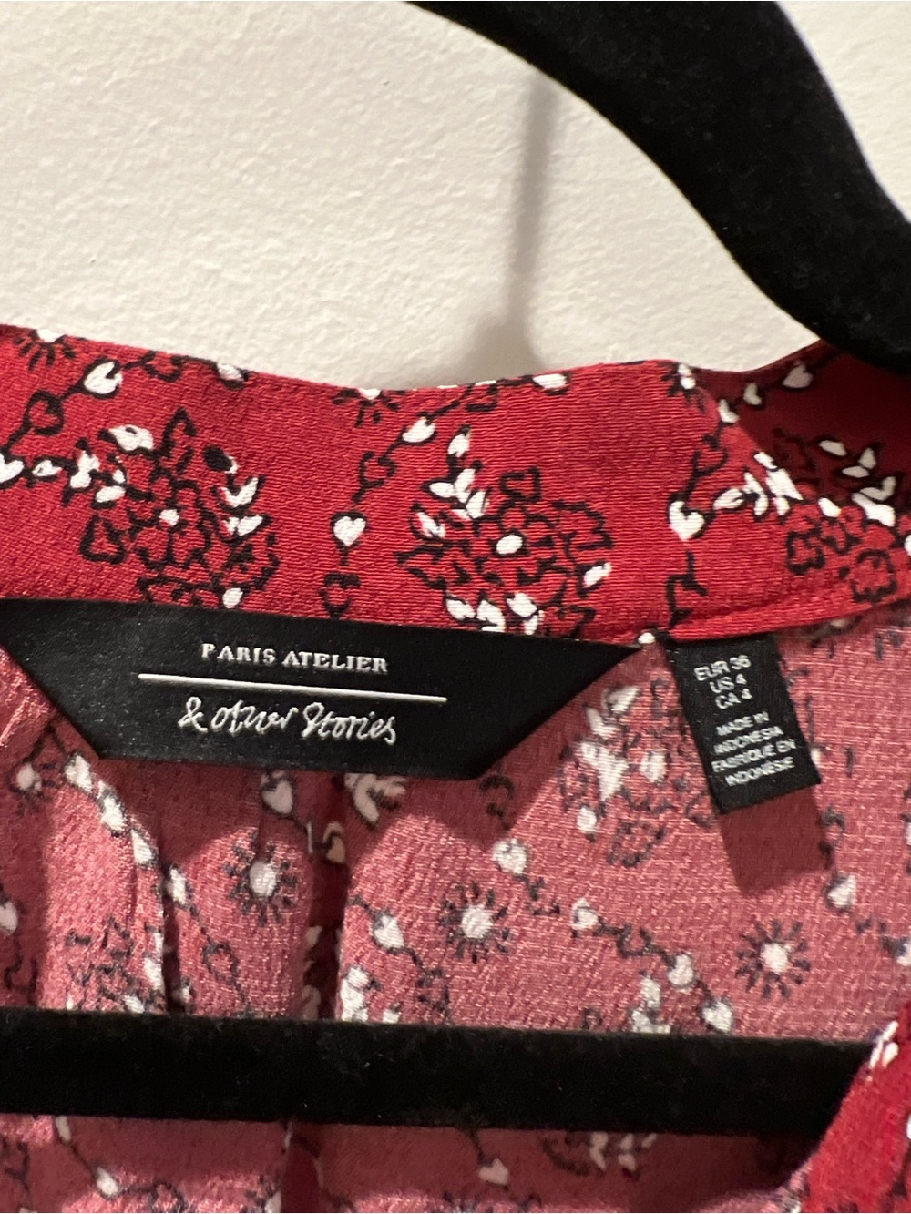 &Other Stories Womens Red Floral Button-Front Midi Dress S 4 36 - Picture 3 of 5